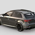 Audi Avant Car in Silver Gray with Sporty Design and Black Wheels