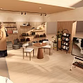 Modern Furniture Store Showroom With Sofa Tables Chairs Display Shelves And Plants