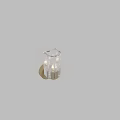 Modern Decorative Glass Wall Sconce With Golden Metal Base And Illuminated Light