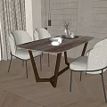Dining table and chair combination 3d model
