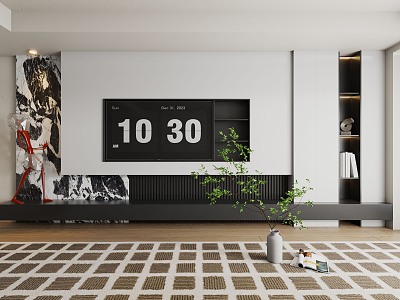 Modern TV background wall model