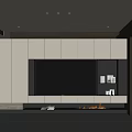 Modern TV background wall 3d model
