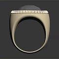 Fashionable Gold Ring With Large Blue Gemstone And Inlaid Small Turquoise Stones