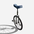 Classic Unicycle With Blue Seat Metal Frame And Spoked Wheel