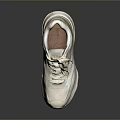 Beige Casual Sports Shoes With Retro Style Mesh Upper And Rubber Sole