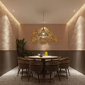 Modern Restaurant Interior With Green Partitions Arched Designs And Pendant Lights