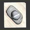 Natural Wooden Board With Stacked Smooth Stone Rocks And Natural Textured Surface