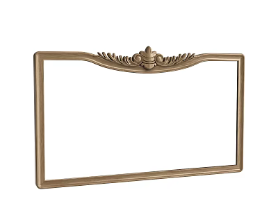 Elegant Golden Mirror With Ornate Top Design And Decorative Frame 3d model