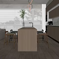 Bar chair combination 3d model