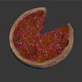 Pepperoni Pizza With Missing Slice And Crispy Crust Topped With Tomato Sauce