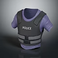 Police Tactical Protective Vest With Purple Short Sleeve Shirt For Law Enforcement Wear