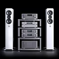 High Quality Home Audio System With Tower Speakers And Stacked Audio Components