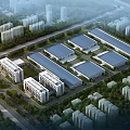 Modern Industrial Factory Park With Well Planned Layout Multiple Buildings And Green Areas