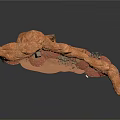 Red Rock Cliff Building Structure With Ancient Columns And Stone Platform