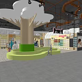 Baby Products Store Featuring Strollers Cribs Toys Gifts with Shelves and Bright Lighting