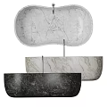 Unique Shape Marble Bathtubs In Various Colors With Faucet Design