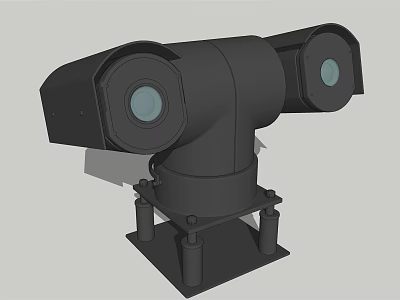 Projection Surveillance Camera With Dual Lens Black Housing And Stable Mounting Base 3d model