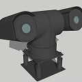 Projection Surveillance Camera With Dual Lens Black Housing And Stable Mounting Base