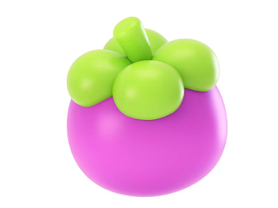 Fresh Purple Mangosteen Fruit With Green Top And Juicy Tropical Appeal 3d model