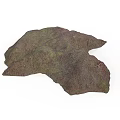 Natural Wood Stone Decorative Piece With Green Moss And Irregular Shape
