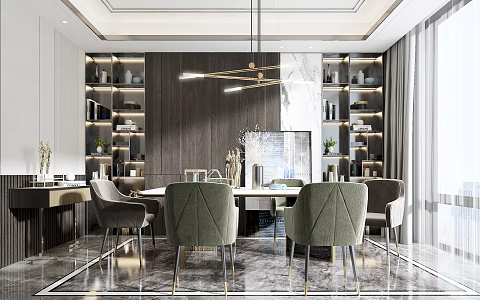Light Luxury Restaurant 3d model