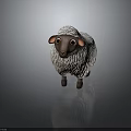 Cute Cartoon Sheep With White Wool And Brown Face 3d model