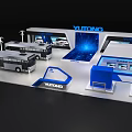 Auto Booth Auto Show Blue Department 3d model