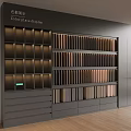 Modern Color Plate Display Cabinet With Organized Color Samples And Storage Drawers