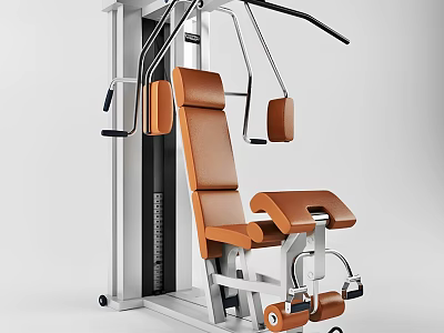 Professional Multi Functional Sports Equipment with Orange Cushioned Seat and Steel Frame for Gym Training 3d model