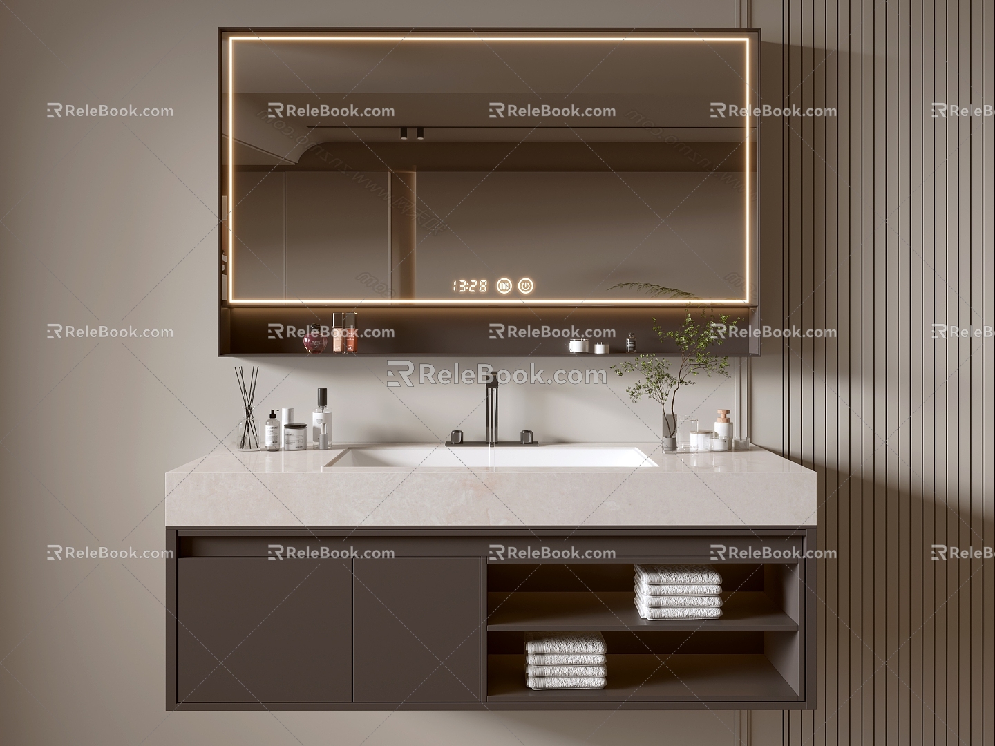 Modern Bathroom Cabinet Bathroom Counter Basin Bathroom Decoration Mirror Cabinet Sink 3d model