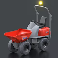 Red Electric Toy Dumper Truck for Kids with Yellow Warning Light and Gray Seat
