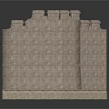 Medieval Gray Stone Building Modules With Castle Wall Sections Arches And Towers