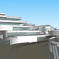 Modern Office Building Complex In Urban Planning With Green Spaces And Roads Layout