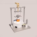 Scientific Experimental Device With Metal Frame White Base And Orange Sphere
