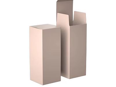 Beige Household Boxes With One Closed And One Partially Open Design 3d model