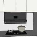 Range Hood Gas Stove Hood Stove Kitchenware 3d model