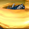 Futuristic Blue And White Spacecraft With Streamlined Structure Thrusters And Wings For Cosmic Exploration