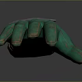 Green Glove With Silver Decorative Panel And Metal Buckle For Everyday Use