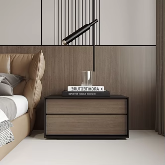 Bedside Cabinet Bedroom Small Chandelier 3d model