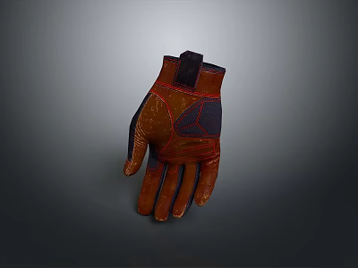 Daily Life Essential Leather Gloves With Stitched Pattern And Comfortable Fit Design 3d model