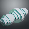 Modern Spiral Furniture Piece With White And Light Green Striped Curved Design