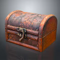 Vintage Wooden Chest With Carved Floral Patterns And Metal Lock Closure