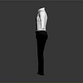 Men's Formal Clothing White Shirt Black Tie Trousers Belt And Shoes