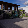 Modern Garden Landscape Design With Curved Walkways Water Features And Layered Greenery
