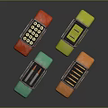 Colorful Weapon Magazines Loaded With Ammunition In Various Bright Colors 3d model