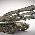 Military Tank With Extended Mechanical Bridge Arms Tracked Armored Weapon Vehicle Design