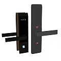 Security Door With Smart Lock Fingerprint Recognition And Black Handle Design 3d model