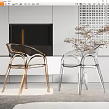 Stylish Transparent Acrylic Leisure Chairs In Modern Living Room With TV And Plant