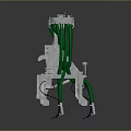 Advanced Tillage Agricultural Machinery With Green Pipes And Silver Frame Components