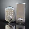 Stainless Steel Door Handle Set With Electronic Keypad Lock And Modern Lever Design